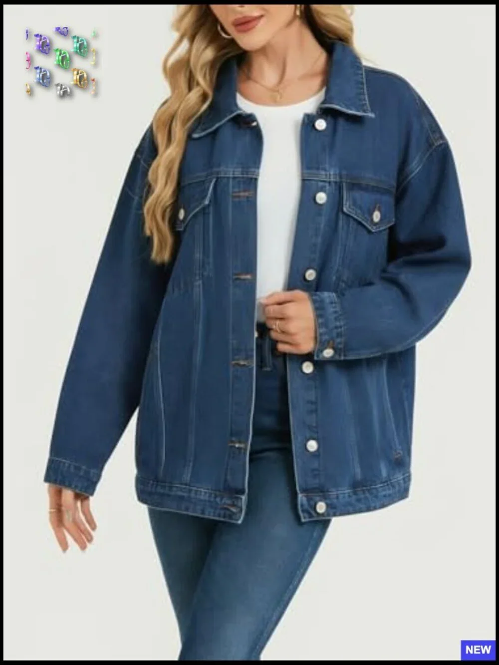 Oversized Jean Jacket Trendy Boyfriend Denim Loose Shacket Coats Fall 2026